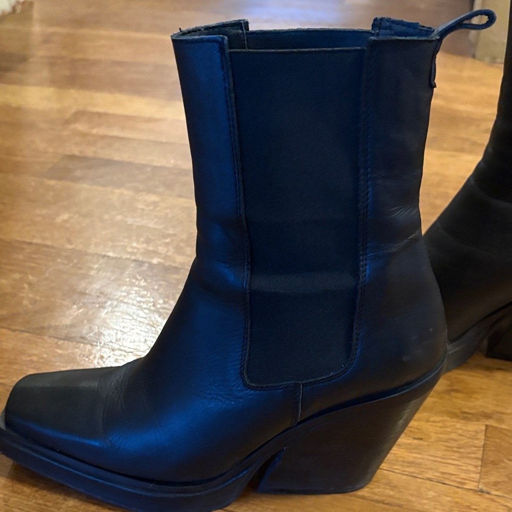 Black Leather Ankle Boots